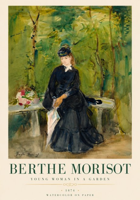 Berthe Morisot The Woman in Black (Jeanne Pontillon) No6 - Affiche