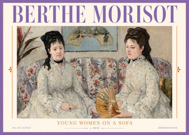 Berthe Morisot Young Women on a Sofa No5 - Affiche