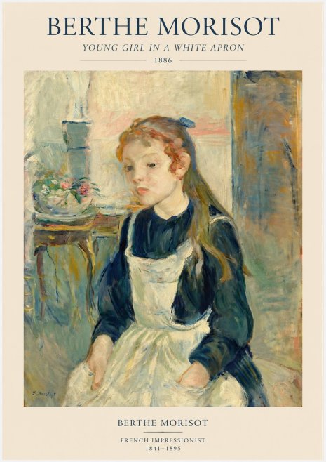 Berthe Morisot Young Girl in a White Apron No1 - Affiche