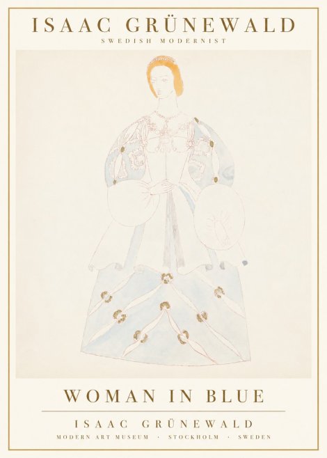 Isaac Grünewald Study of a Woman in Costume No3 - Affiche