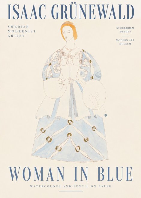 Isaac Grünewald Study of a Woman in Costume No4 - Affiche
