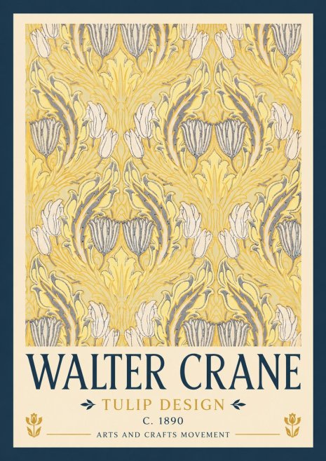 Walter Crane Tulip Design II No2 - Affiche