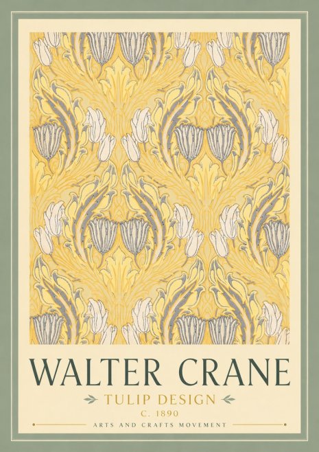Walter Crane Tulip Design II No3 - Affiche