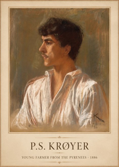 P.S. Krøyer Young Farmer from the Pyrenees No1 - Affiche
