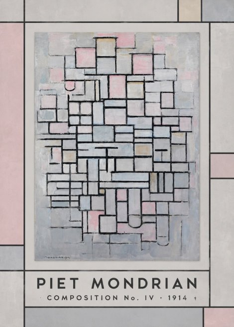 Piet Mondrian Composition No. Iv • 1914 No1 - Affiche