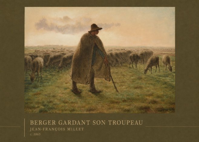 Jean-François Millet Berger Gardant Son Troupeau No2 - Affiche
