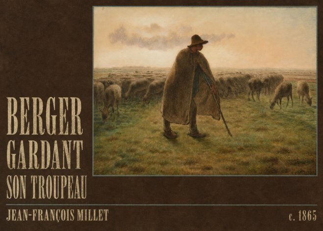 Jean-François Millet Berger Gardant Son Troupeau No4 - Affiche