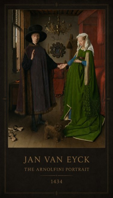 Jan van Eyck The Arnolfini Portrait V No5 - Affiche