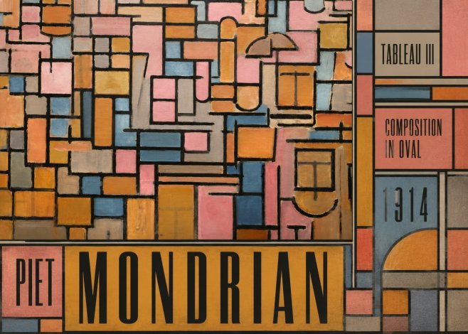 Piet Mondrian Tableau Iii — Composition in Oval No5 - Affiche