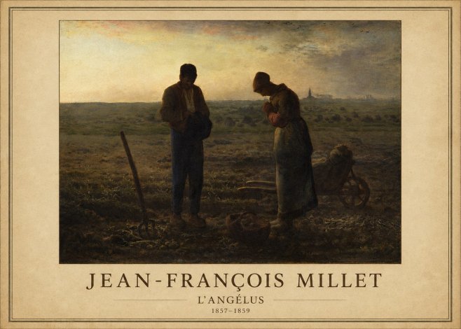 Jean-François Millet L'angélus II No1 - Affiche