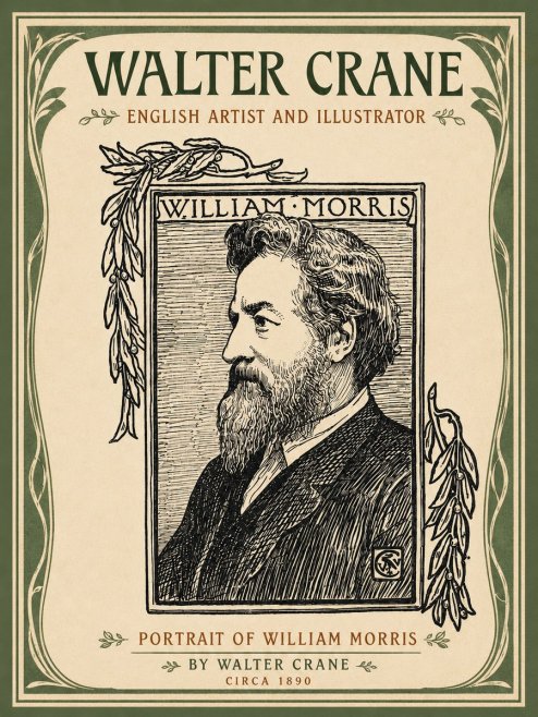 Walter Crane Portrait of William Morris No4 - Affiche
