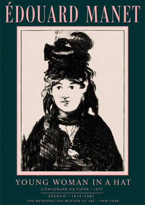 Édouard Manet Young Woman in a Hat II No4 - Affiche
