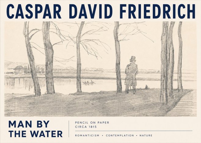 Caspar David Friedrich Man by the Water No3 - Affiche