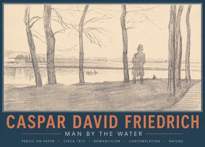 Caspar David Friedrich Man by the Water No4 - Affiche