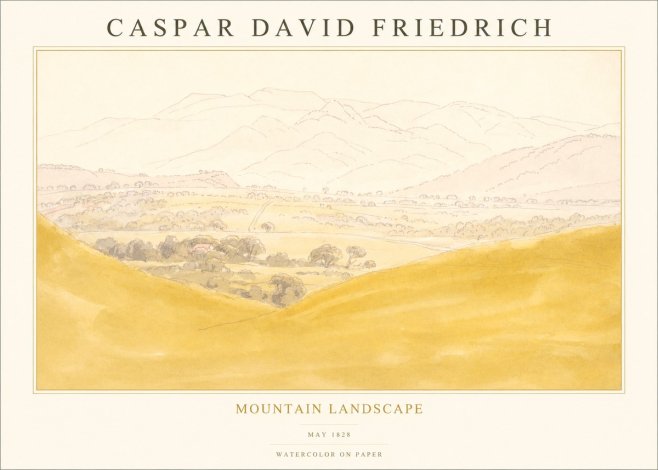 Caspar David Friedrich Mountain Landscape No1 - Affiche
