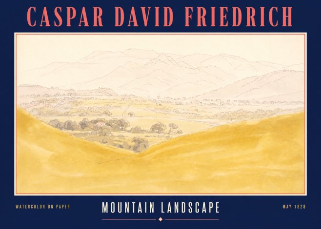Caspar David Friedrich Mountain Landscape No3 - Affiche