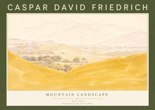 Caspar David Friedrich Mountain Landscape No4 - Affiche