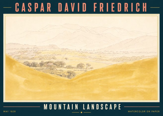Caspar David Friedrich Mountain Landscape No5 - Affiche