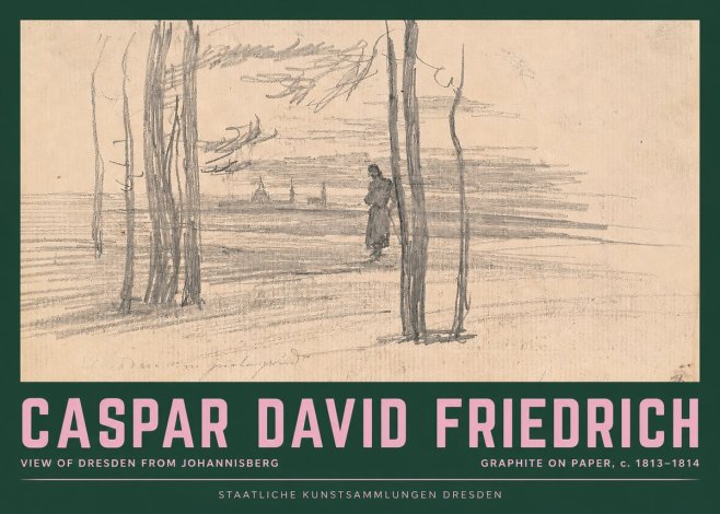 Caspar David Friedrich View of Dresden from Johannisberg No2 - Affiche