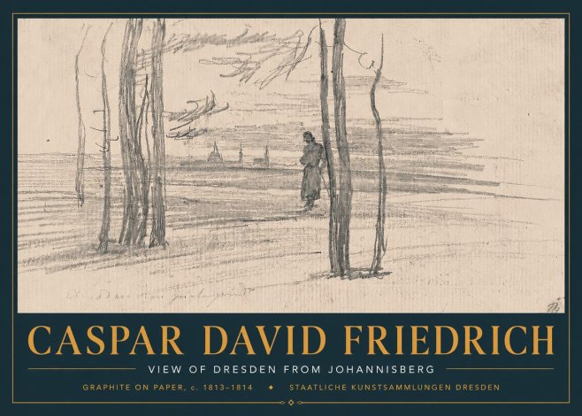 Caspar David Friedrich View of Dresden from Johannisberg No6 - Affiche