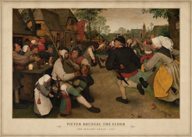 Pieter Bruegel The Peasant Dance II No3 - Affiche