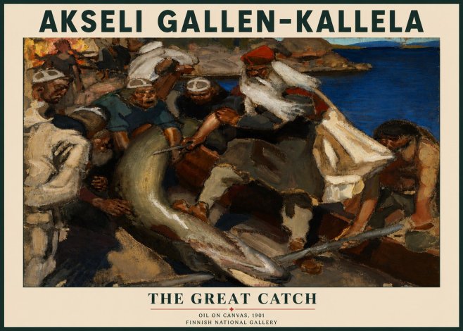 Akseli Gallen-Kallela The Great Catch No3 - Affiche
