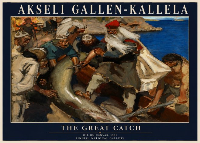 Akseli Gallen-Kallela The Great Catch No5 - Affiche
