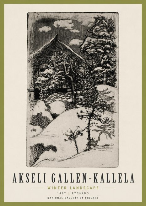 Akseli Gallen-Kallela Winter Landscape I No3 - Affiche