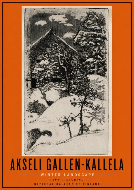 Akseli Gallen-Kallela Winter Landscape I No4 - Affiche