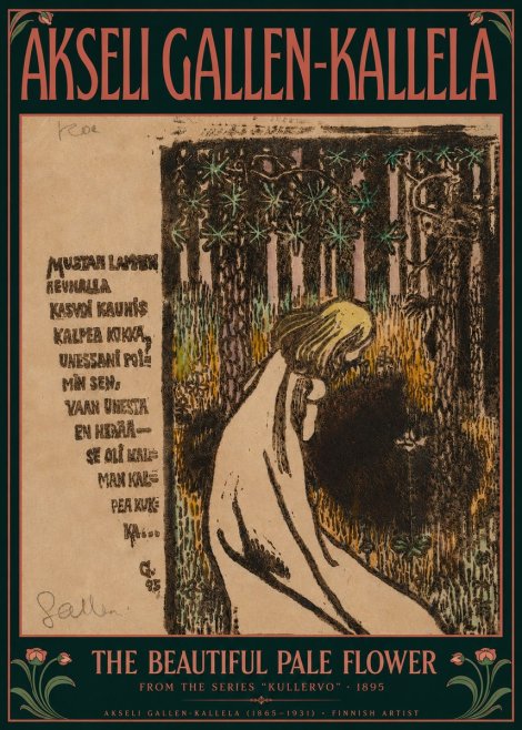 Akseli Gallen-Kallela The Beautiful Pale Flower No2 - Affiche