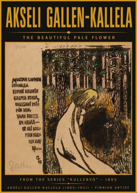 Akseli Gallen-Kallela The Beautiful Pale Flower No5 - Affiche