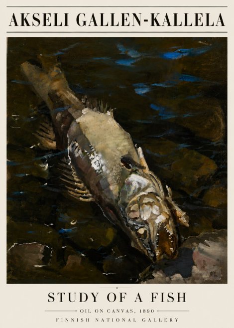Akseli Gallen-Kallela Study of a Fish No6 - Affiche