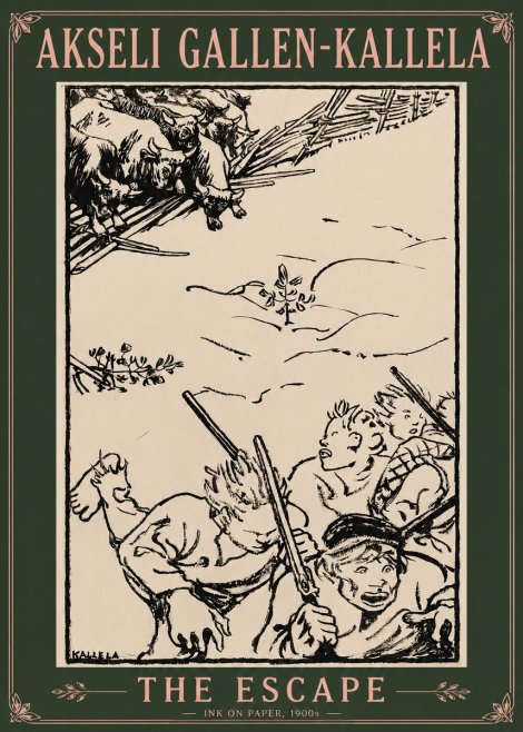 Akseli Gallen-Kallela The Escape No3 - Affiche