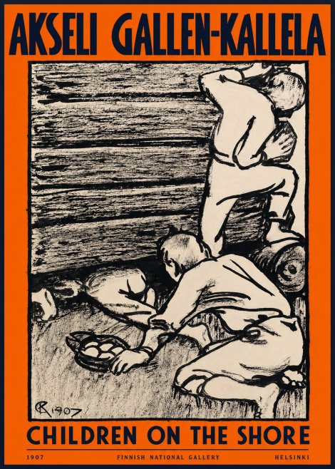 Akseli Gallen-Kallela Children on the Shore No2 - Affiche