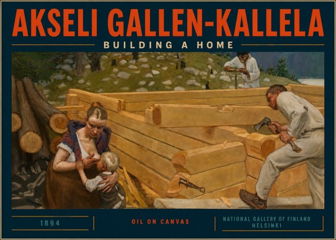 Akseli Gallen-Kallela Building a Home No5 - Affiche