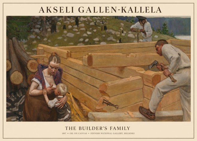 Akseli Gallen-Kallela Building a Home No6 - Affiche