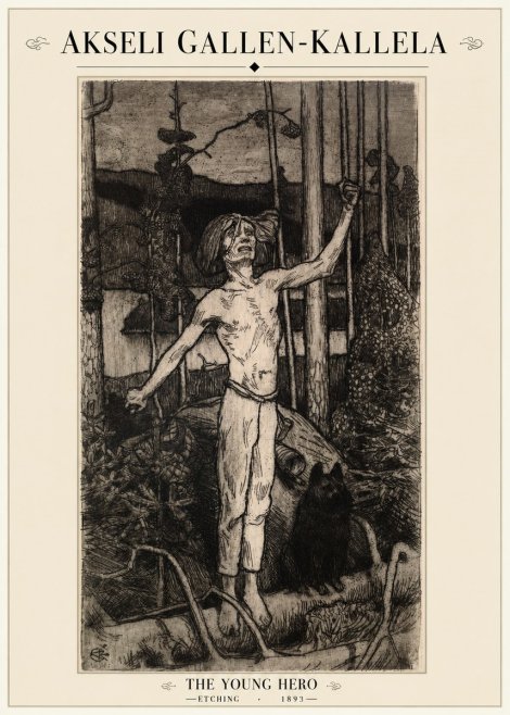 Akseli Gallen-Kallela The Young Hero No1 - Affiche