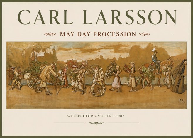 Carl Larsson May Day Procession No3 - Affiche
