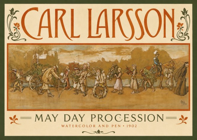 Carl Larsson May Day Procession No4 - Affiche