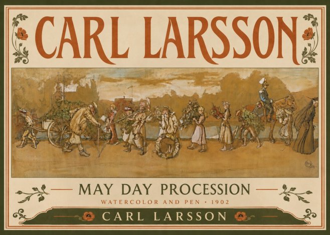 Carl Larsson May Day Procession No6 - Affiche