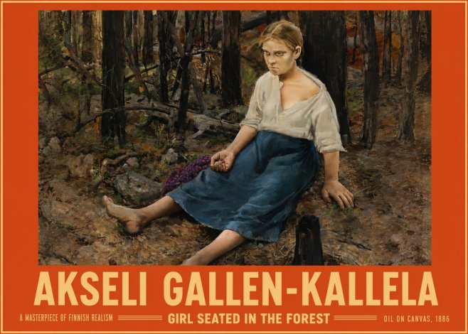 Akseli Gallen-Kallela The Little Berry Picker No6 - Affiche