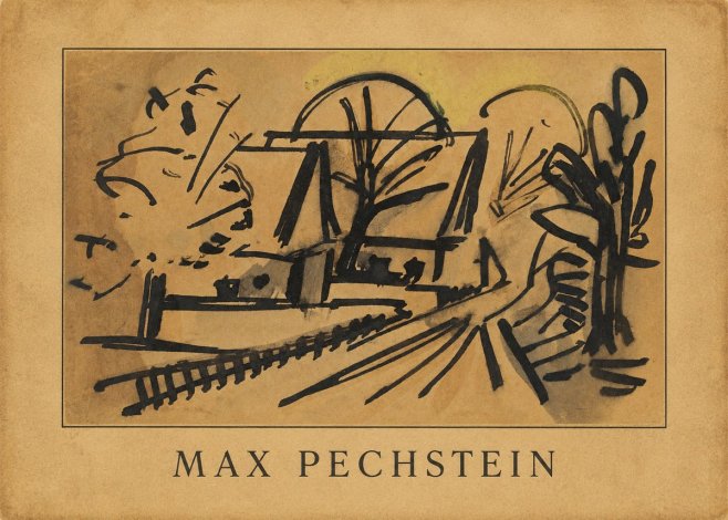 Max Pechstein Abstract Village Landscape No3 - Affiche