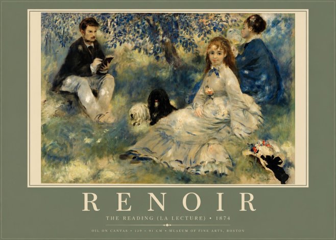 Renoir The Reading (La Lecture) No3 - Affiche