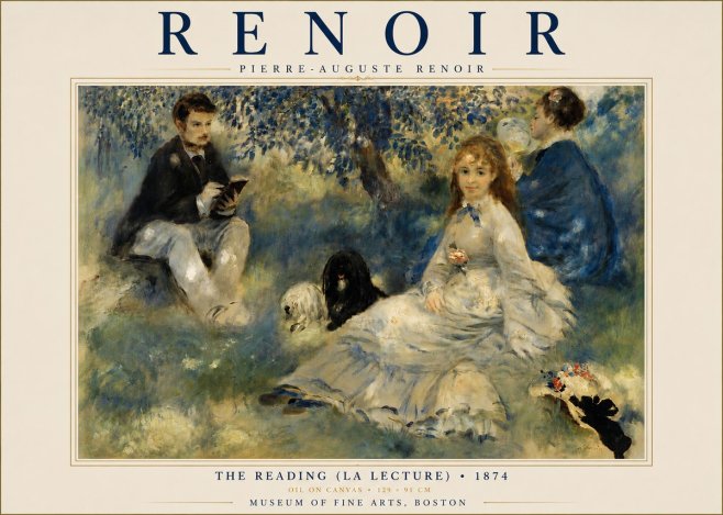 Renoir The Reading (La Lecture) No4 - Affiche
