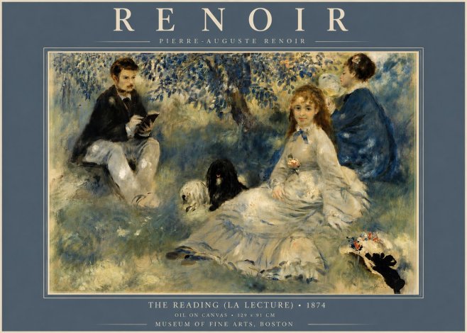 Renoir The Reading (La Lecture) No5 - Affiche