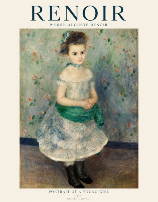Renoir Portrait of a Young Girl I No1 - Affiche