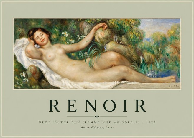 Renoir Nude in the Sun (Femme Nue Au Soleil) No2 - Affiche