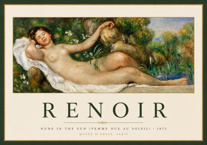 Renoir Nude in the Sun (Femme Nue Au Soleil) No5 - Affiche