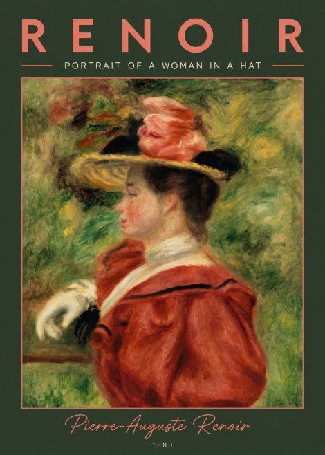 Renoir Portrait of a Woman in a Hat No2 - Affiche
