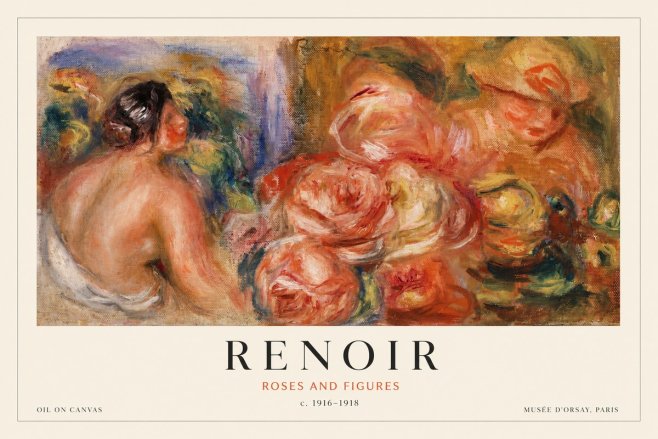 Renoir Roses and Figures No1 - Affiche